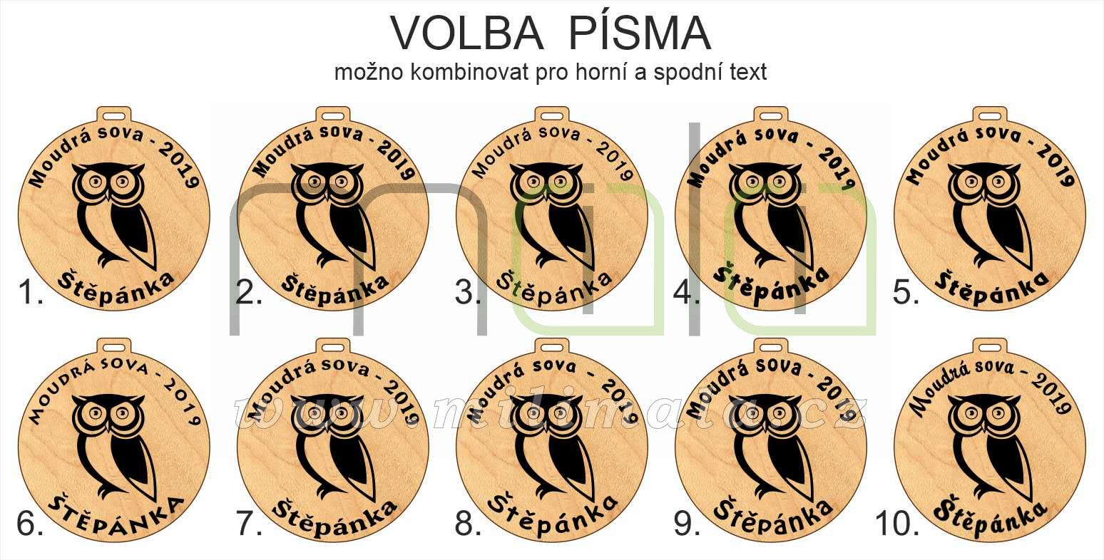 Dřevěná medaile 6cm se stuhou - grafika